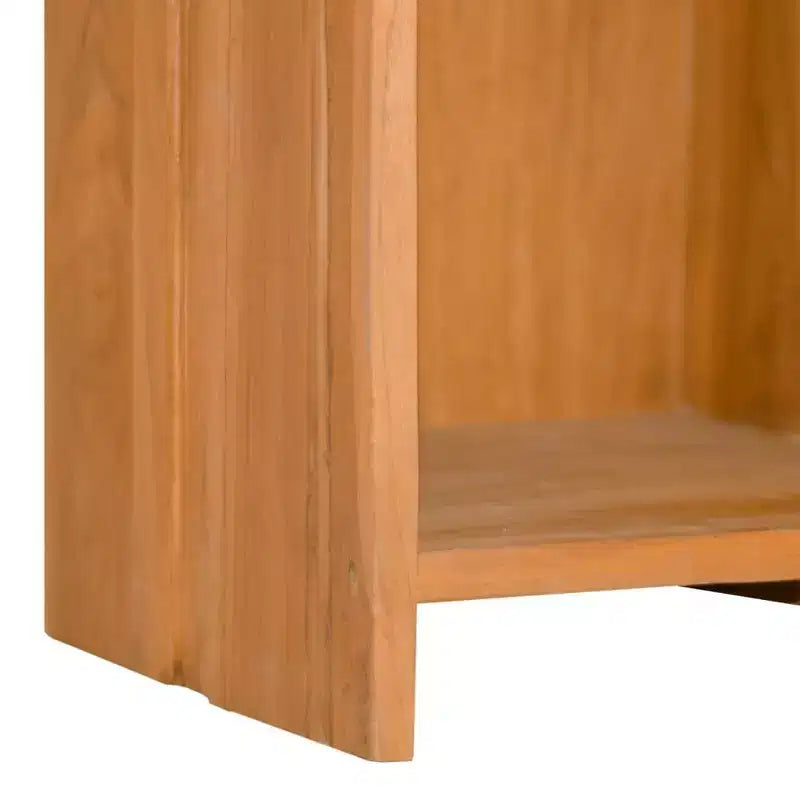 Libreria da terra marrone in solido legno di teak, 4 ripiani, stile retrò, montaggio per 2 persone