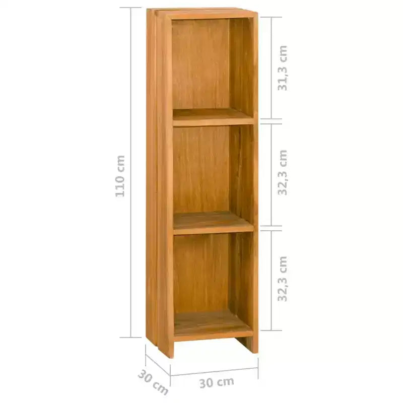 Libreria da terra marrone in solido legno di teak, 4 ripiani, stile retrò, montaggio per 2 persone