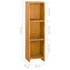 Libreria da terra marrone in solido legno di teak, 4 ripiani, stile retrò, montaggio per 2 persone