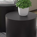 Bianco crema / Nero opaco / Rovere / Noce / Bianco – Set di 2 tavolini cilindrici a incastro