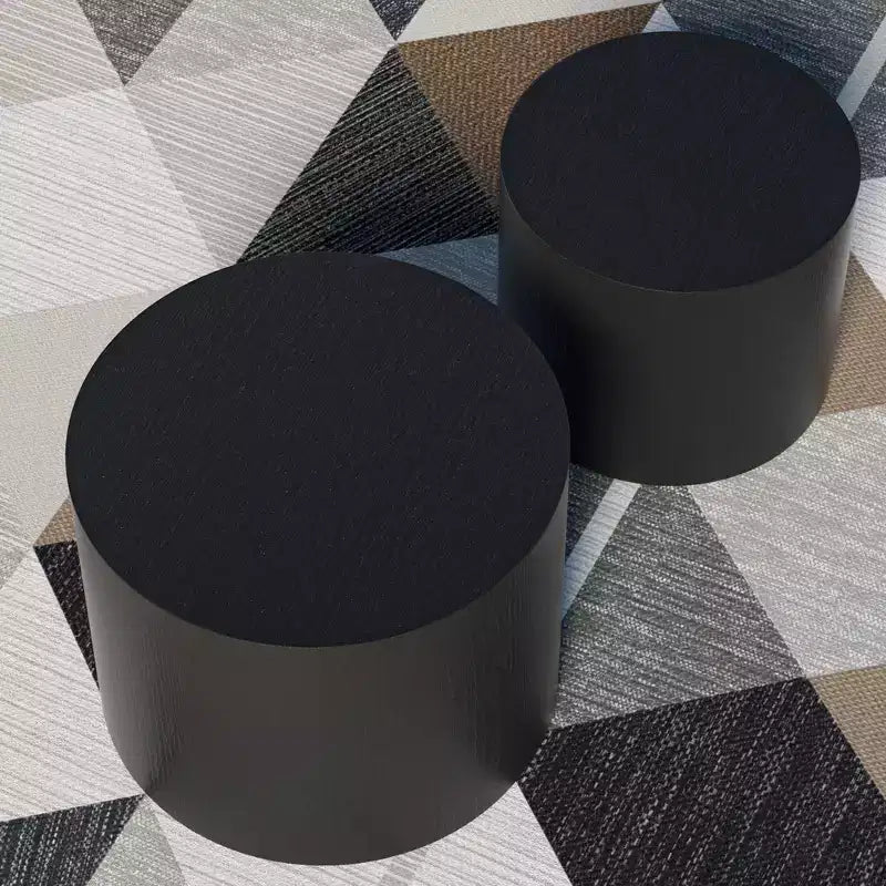 Bianco crema / Nero opaco / Rovere / Noce / Bianco – Set di 2 tavolini cilindrici a incastro