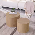 Bianco crema / Nero opaco / Rovere / Noce / Bianco – Set di 2 tavolini cilindrici a incastro