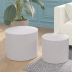 Bianco crema / Nero opaco / Rovere / Noce / Bianco – Set di 2 tavolini cilindrici a incastro