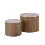 Bianco crema / Nero opaco / Rovere / Noce / Bianco – Set di 2 tavolini cilindrici a incastro