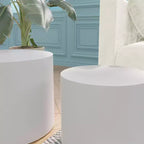 Bianco crema / Nero opaco / Rovere / Noce / Bianco – Set di 2 tavolini cilindrici a incastro