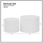Bianco crema / Nero opaco / Rovere / Noce / Bianco – Set di 2 tavolini cilindrici a incastro