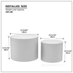 Bianco crema / Nero opaco / Rovere / Noce / Bianco – Set di 2 tavolini cilindrici a incastro