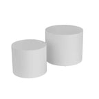 Bianco crema / Nero opaco / Rovere / Noce / Bianco – Set di 2 tavolini cilindrici a incastro