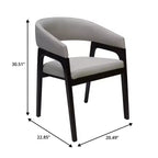 Sedia da pranzo con braccioli a schienale aperto a forma di U, rivestimento in pelle, beige / grigio chiaro / tortora / bianco, set da 2