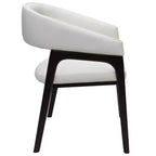 Sedia da pranzo con braccioli a schienale aperto a forma di U, rivestimento in pelle, beige / grigio chiaro / tortora / bianco, set da 2