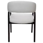 Sedia da pranzo con braccioli a schienale aperto a forma di U, rivestimento in pelle, beige / grigio chiaro / tortora / bianco, set da 2