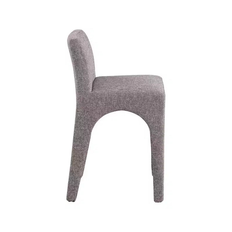 Sgabello da bar senza braccioli, imbottito in lino marrone, altezza fissa, 1 posto
