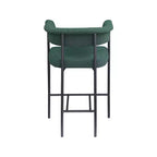Sgabello da bancone in tessuto bouclé verde con braccioli, set da 2