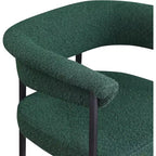Sgabello da bancone in tessuto bouclé verde con braccioli, set da 2