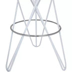 Sgabello da bar in ferro bianco e argento, senza schienale, contemporaneo, 1 posto