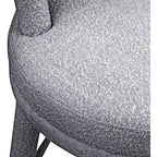 Sgabello da bancone in tessuto bouclé grigio, schienale medio senza braccioli, set da 2