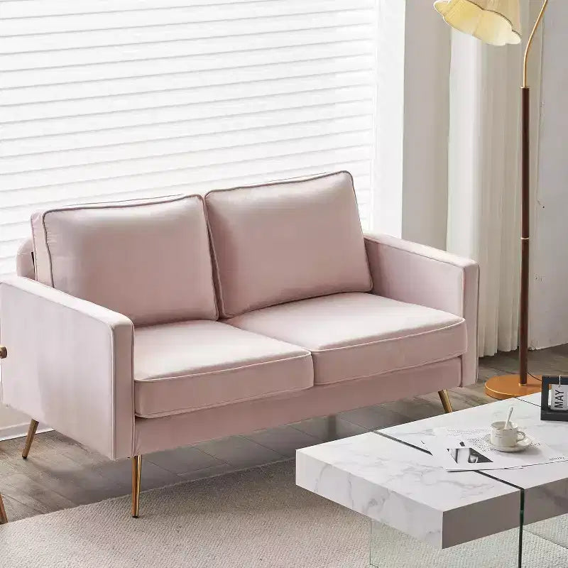 Divano a 2 posti, divanetto, imbottito, piccolo, Beige / Marrone / Rosa / Bianco