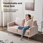 Divano a 2 posti, divanetto, imbottito, piccolo, Beige / Marrone / Rosa / Bianco