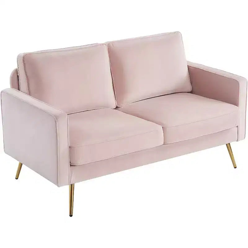 Divano a 2 posti, divanetto, imbottito, piccolo, Beige / Marrone / Rosa / Bianco