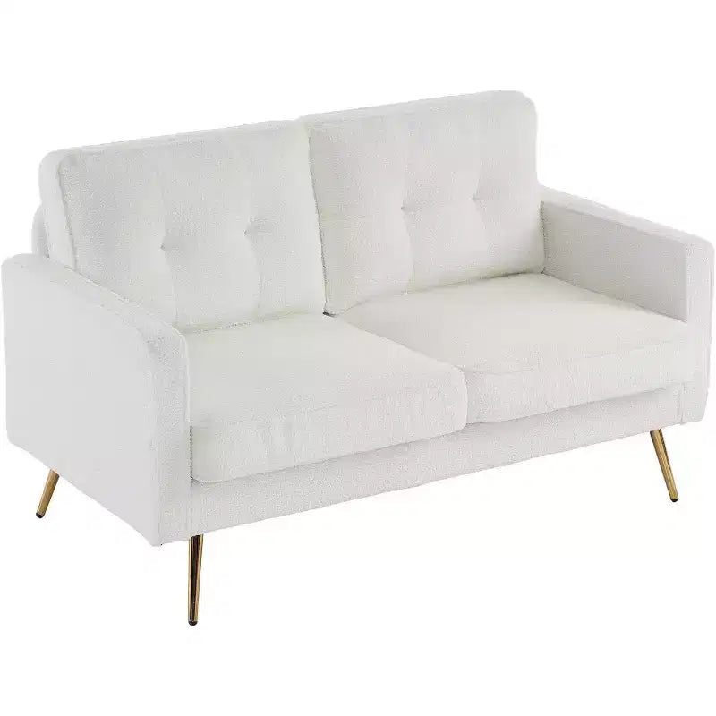 Divano a 2 posti, divanetto, imbottito, piccolo, Beige / Marrone / Rosa / Bianco