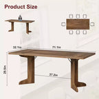 Tavolo da pranzo rettangolare, nero/noce/legno, 6-8 posti