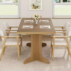 Tavolo da pranzo rettangolare, nero/noce/legno, 6-8 posti