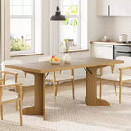 Tavolo da pranzo rettangolare, nero/noce/legno, 6-8 posti
