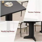 Tavolo da pranzo rettangolare, nero/noce/legno, 6-8 posti
