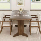 Tavolo da pranzo rettangolare, nero/noce/legno, 6-8 posti