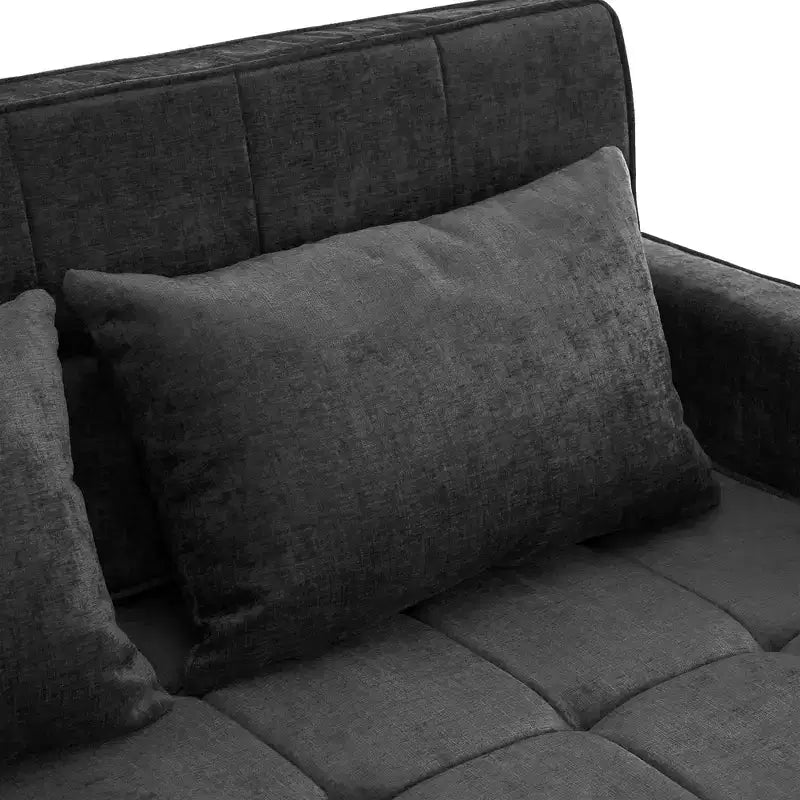 Divano 2 posti in ciniglia con letto estraibile – Diversi colori disponibili