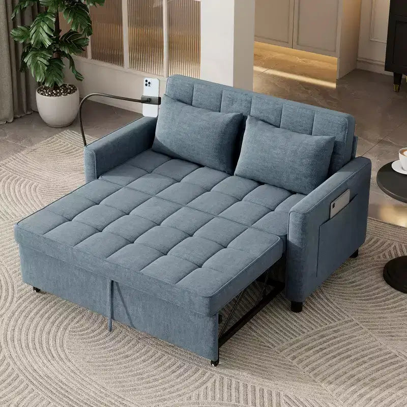 Divano 2 posti in ciniglia con letto estraibile – Diversi colori disponibili