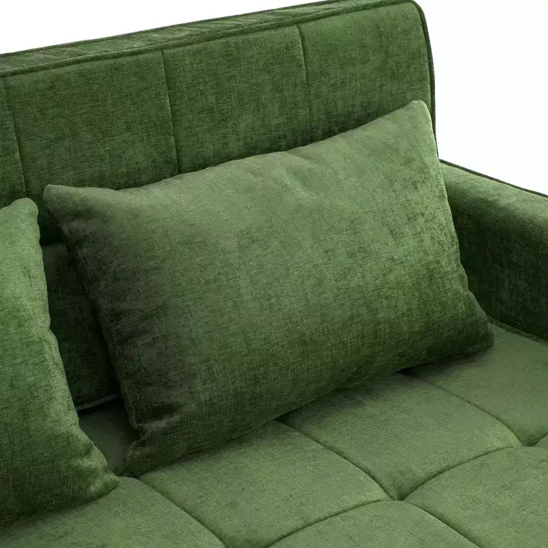 Divano 2 posti in ciniglia con letto estraibile – Diversi colori disponibili