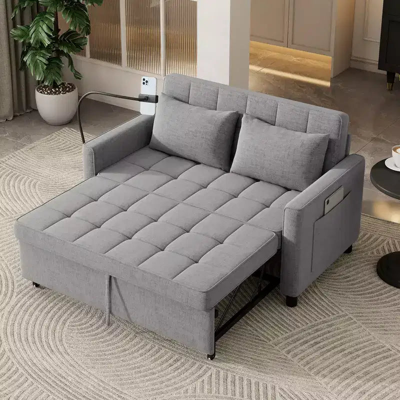 Divano 2 posti in ciniglia con letto estraibile – Diversi colori disponibili