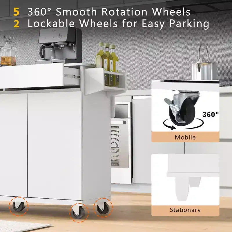 Mobile Specchio Sospeso, Bianco/Nero, Singolo, 2-in-1 con Contenitore