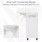 Mobile Specchio Sospeso, Bianco/Nero, Singolo, 2-in-1 con Contenitore
