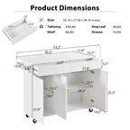 Mobile Specchio Sospeso, Bianco/Nero, Singolo, 2-in-1 con Contenitore
