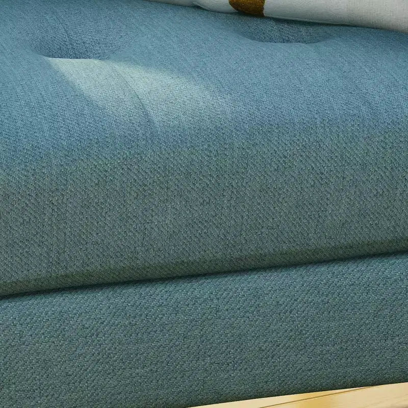 Poltrona a pozzetto trapuntata Mid-Century blu/grigia, cuciture a canale, seduta singola