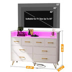 Cassettiera a 8 cassetti Nera / Scuro / Grigia / Bianca con luci LED e presa di corrente, per 1 persona