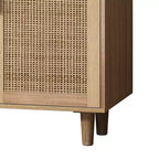 Madia a 4 Ante in Rattan Nero/Naturale/Marrone – Montaggio da 2 Persone, 3 Misure