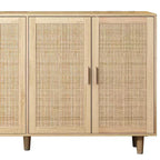 Madia a 4 Ante in Rattan Nero/Naturale/Marrone – Montaggio da 2 Persone, 3 Misure