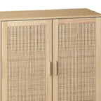 Madia a 4 Ante in Rattan Nero/Naturale/Marrone – Montaggio da 2 Persone, 3 Misure