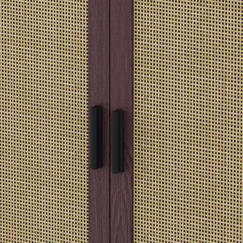 Madia a 4 Ante in Rattan Nero/Naturale/Marrone – Montaggio da 2 Persone, 3 Misure