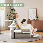 Divano Letto Pieghevole Beige/Blu Scuro/Grigio Scuro, Poltrona Letto Convertibile a 1 Posto con Cuscino