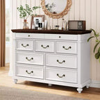Nero/Contrasto/Grigio | Cassettiera in legno a 9 cassetti | Uso singolo | 47,3" L × 15,8" P × 34,2" A