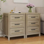 Comò moderno a 3 cassetti marrone/bianco con pannello frontale rialzato, per 1 persona