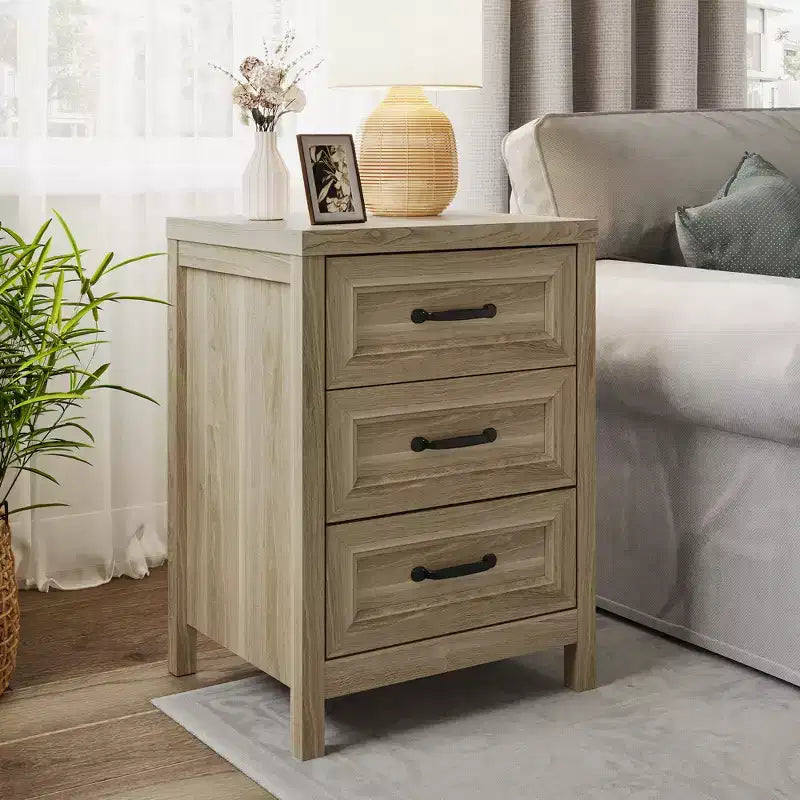 3 Drawer Dresser, Modern Wood Dresser with Raised Panel Drawer Front, Accent Chest of Drawers for Bedroom, Living Room, Entryway