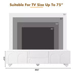 Mobile TV Nero/Bianco, Ante ad Arco, 2 Cassetti, Adatto a TV fino a 75", Montaggio per 1 Persona