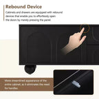 Mobile TV Nero/Bianco, Ante ad Arco, 2 Cassetti, Adatto a TV fino a 75", Montaggio per 1 Persona