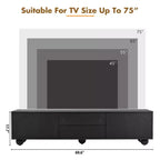Mobile TV Nero/Bianco, Ante ad Arco, 2 Cassetti, Adatto a TV fino a 75", Montaggio per 1 Persona