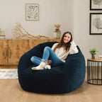 Poltrona sacco in schiuma strutturata Deep Blue / Icing – 1 posto